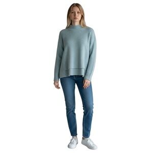 Aqua High Low mock neck wool blend Sweater medium